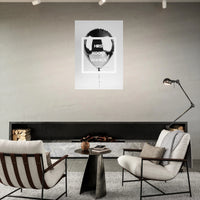 Tableau aluminium artistes Hirst Koons Warhol - Affiche encadrée ballon noir - Design art contemporain minimaliste - THREEWORDS³