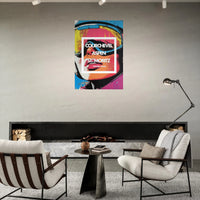 Tableau aluminium ski Courchevel Aspen St Moritz - Affiche encadrée pop art - Design sportif montagne - THREEWORDS³