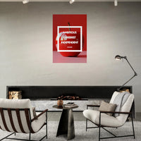 Tableau aluminium féminisme Ambitious Careerist Independent - Affiche encadrée pomme rouge - Design moderne empowerment - THREEWORDS³