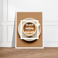 Affiche décorative café latte - Style minimaliste et inspirant pour votre intérieur.