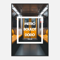 Affiche encadrée ‘Fast Life’ - Art mural sur la thématique ‘Métro, Boulot, Dodo’ en noir et blanc.