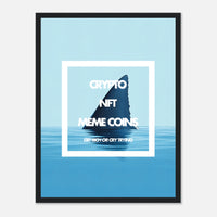 Affiche motivation crypto avec requin Parfaite pour un trader ou passionné de blockchain.