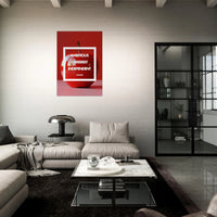 Tableau aluminium féminisme Ambitious Careerist Independent - Affiche encadrée pomme rouge - Design moderne empowerment - THREEWORDS³