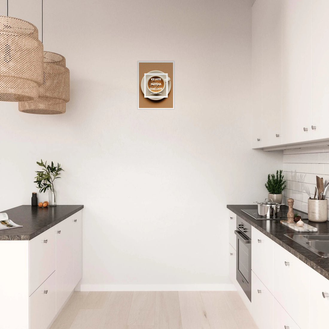 Poster mural espresso avec encadrement - Idéal pour les amateurs de café et de design épuré.

